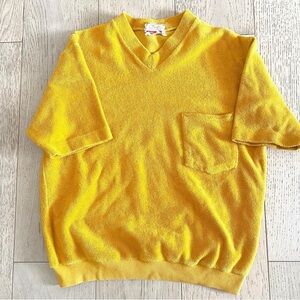 Vintage 70s yellow terrycloth short sleeve top